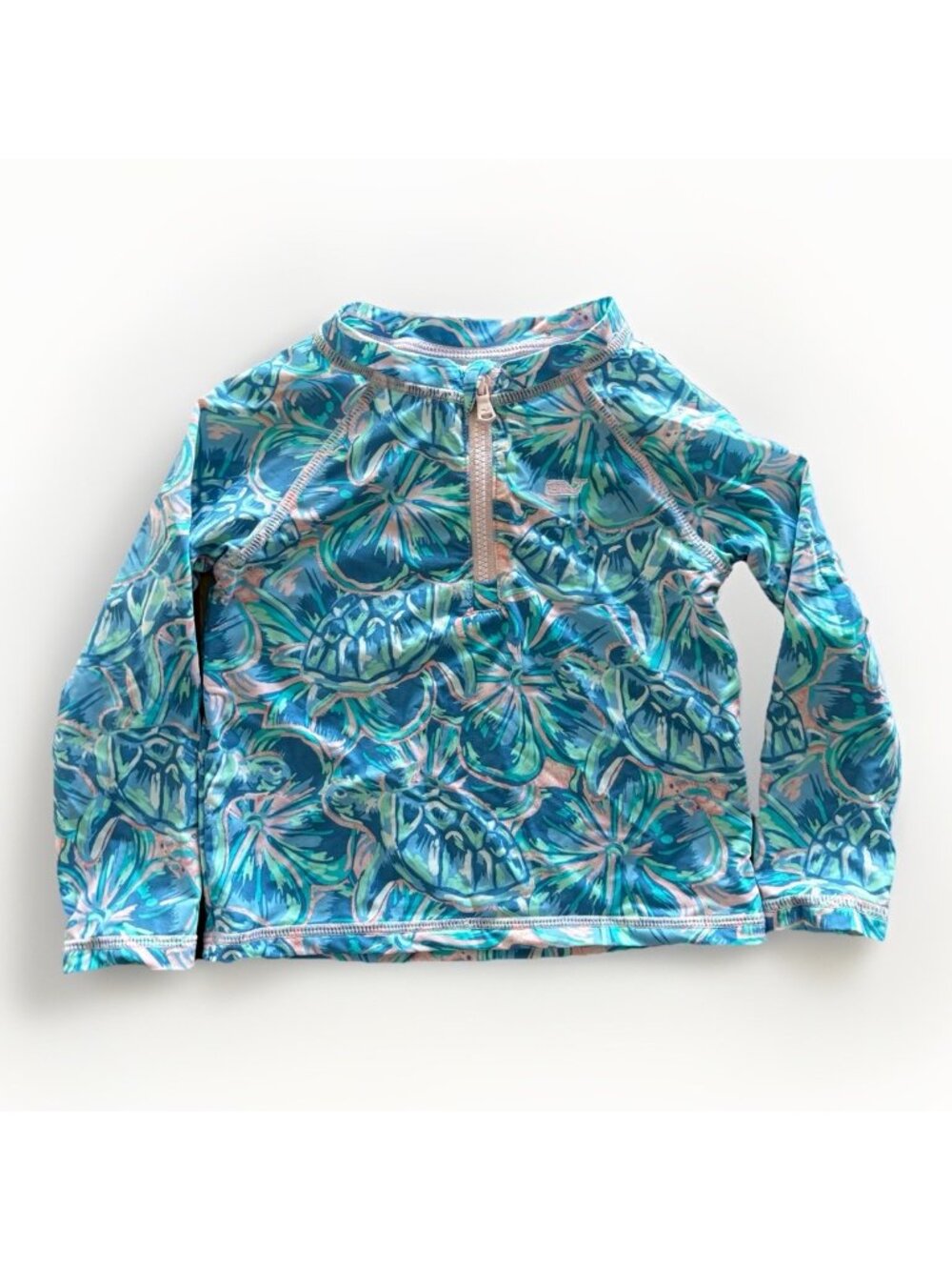 Vineyard Vines Baby Rash Guard Girl SwimSuit Long Sleeve Top 12-18m Beach Turtle